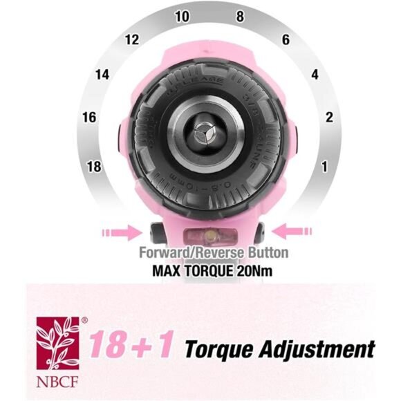 Pink Cordless Drill Driver Set, 12V Electric Screwdriver Driver Tool Kit - Picture 6 of 7